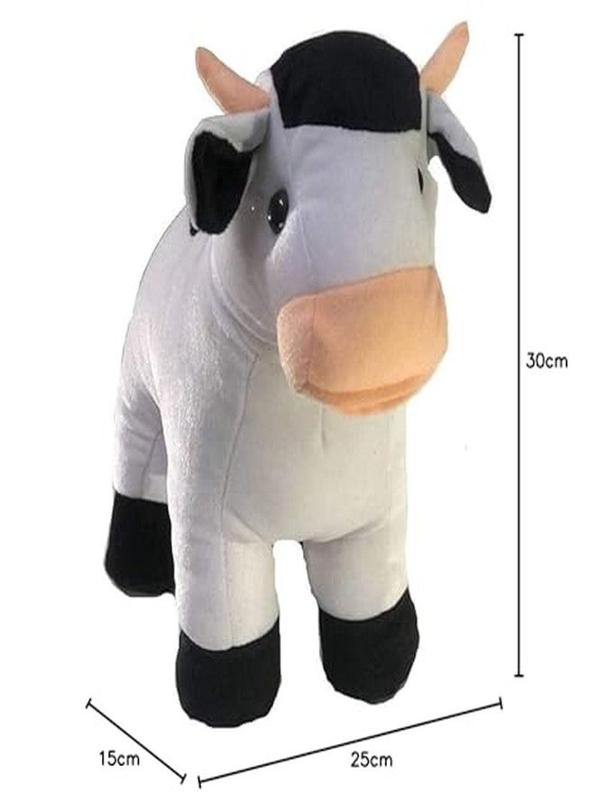 RVA Cow Soft Toys for Girl and Kids Wild Animal Stuffed Plush Toy Figure Jungle Cartoon Character Kids Playing Cute Toy Set Comfortable and Cute Softies (Black and White) (Size 30 cm) - Image 4